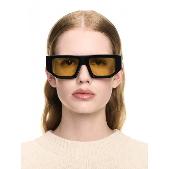 Off-White VANCOUVER Men Sunglasses Black Square Yellow Lenses | Model OERI13F - Picture 10 of 12